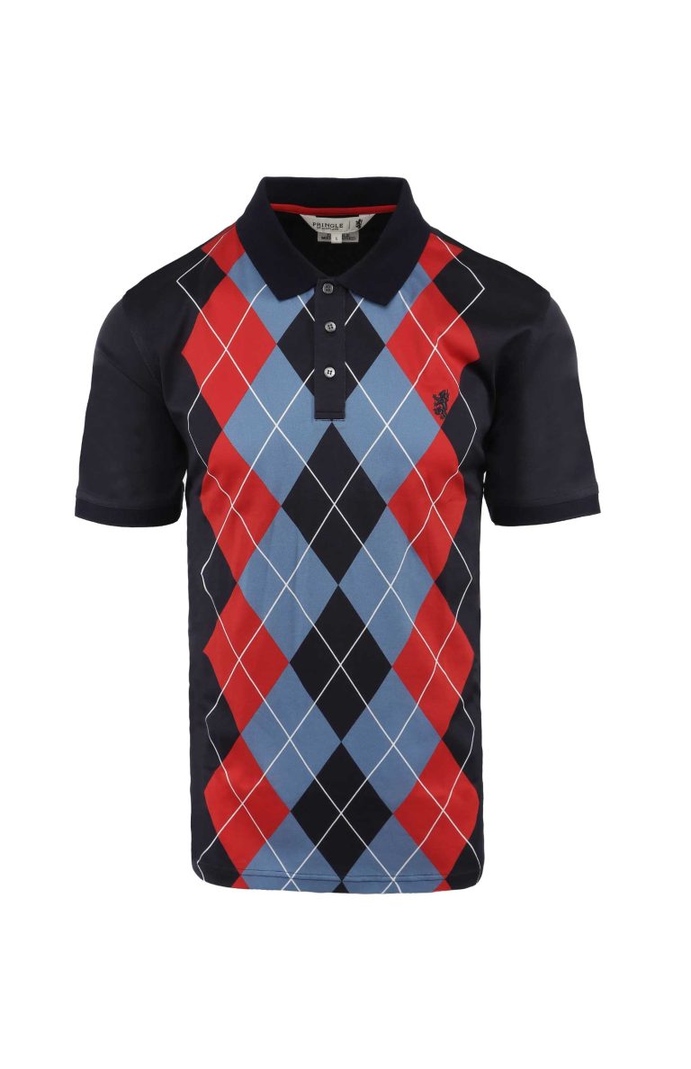 Pringle of Scotland 100% mercerised cotton argyle design golfer ...
