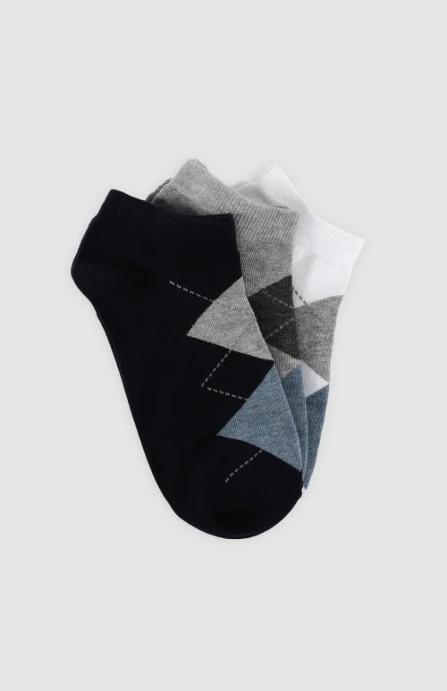 Pringle Mickey Argyle 3 Pack Ankle Socks