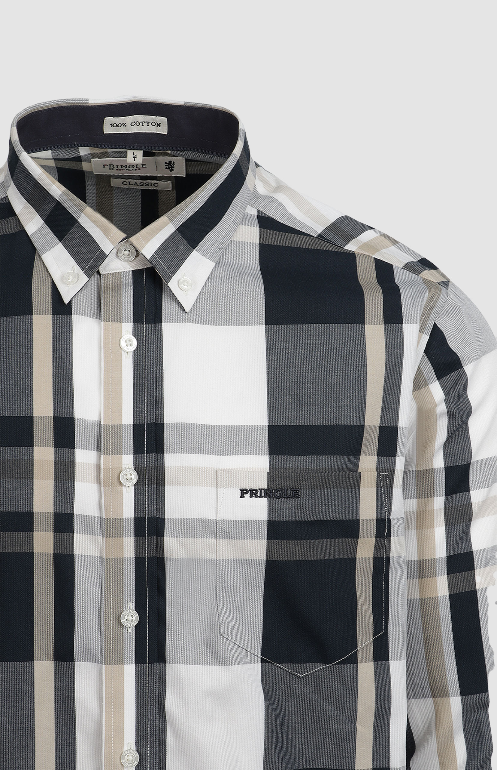 Pringle Quade Checked Classic Shirt Tall - Image 3