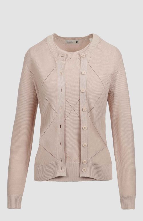 Claire Open Knit Argyle Cardigan