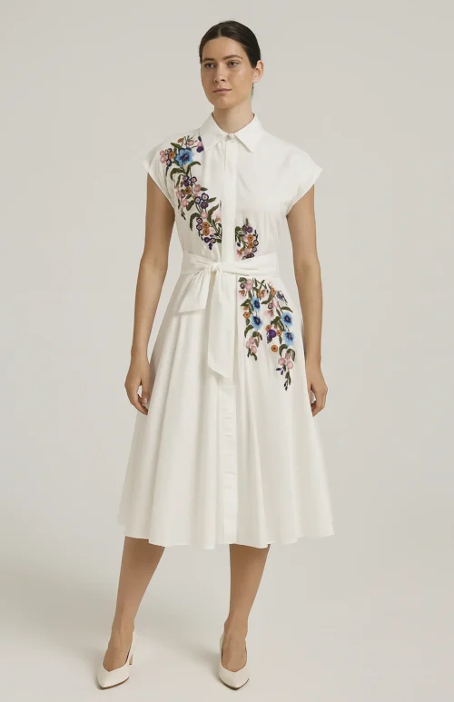 Pringle Amara Floral Embroidered Midi Dress