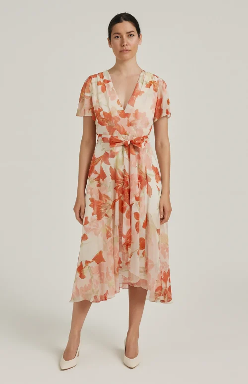 Irene Floral Midi Wrap Dress