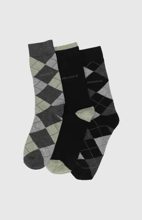 Pringle Aaron Argyle 3 Pack Socks