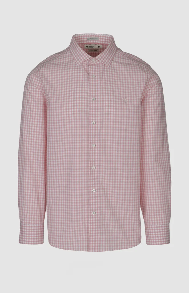 Bernard Gingham Easy Care LS Tailored Shirt