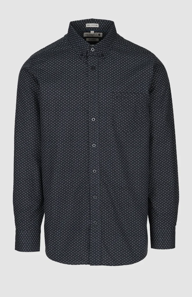 Randy Printed Long Sleeve Classic Shirt