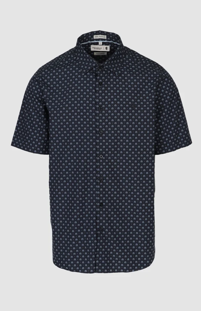 Ezra Printed Short Sleeve Tailored Shirt