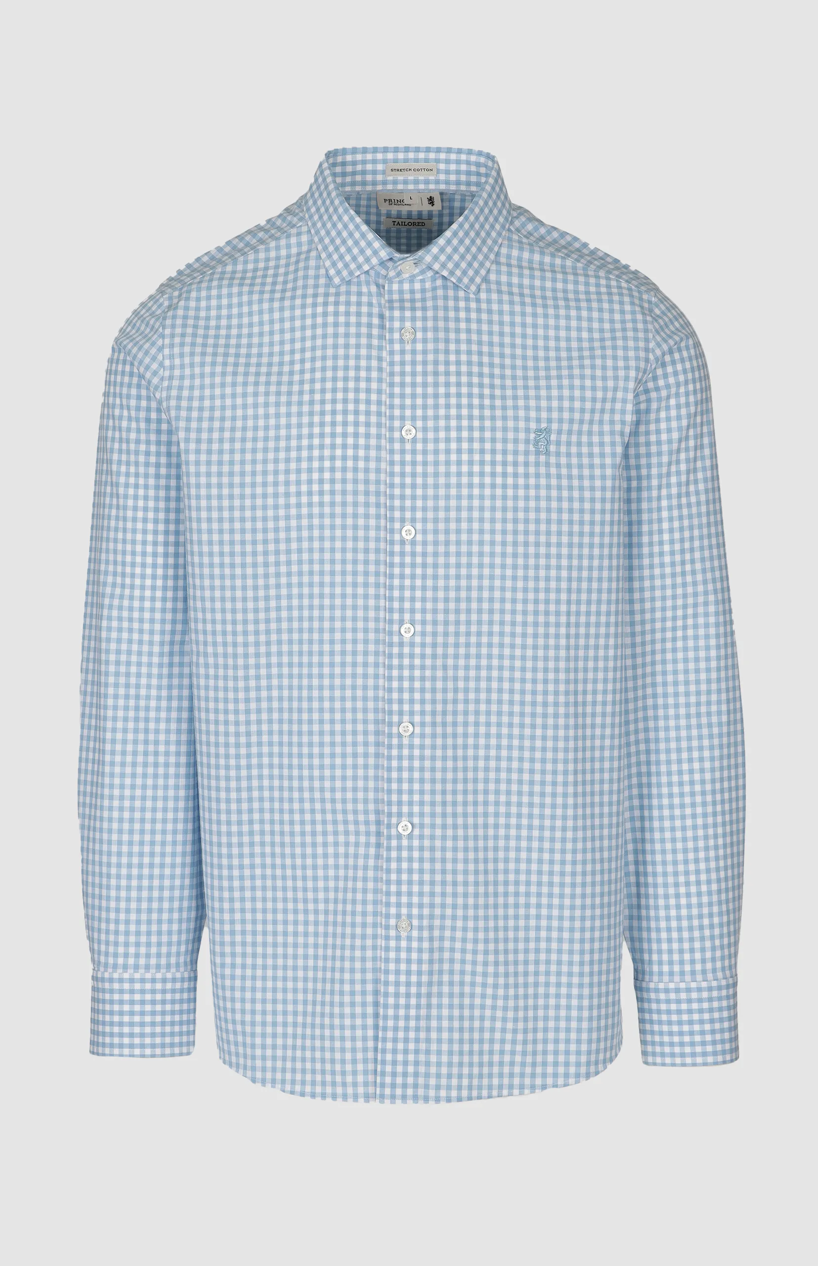 Andy Textured Gingham Long Sleeve Tailored Shirt