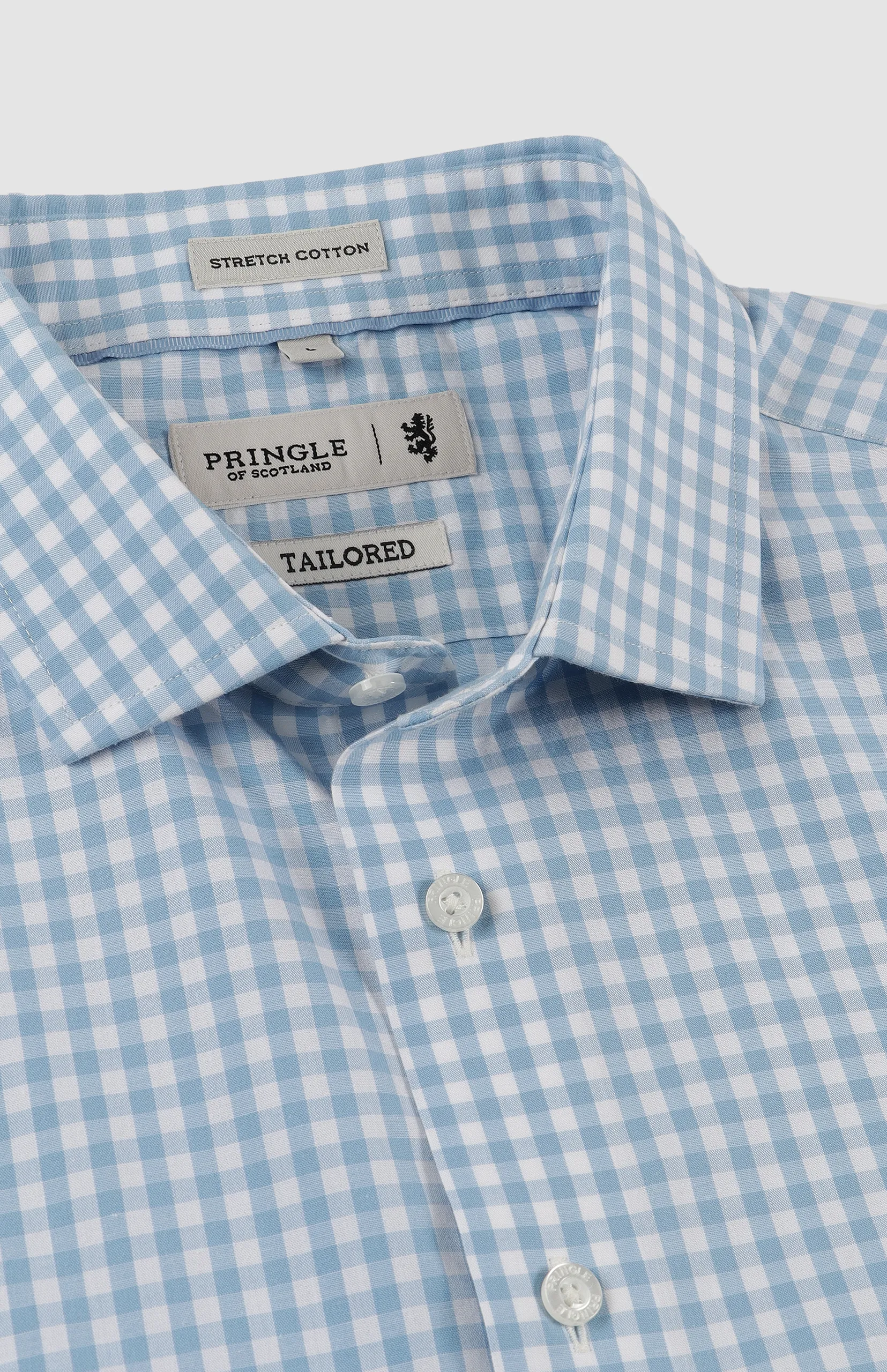 Andy Textured Gingham Long Sleeve Tailored Shirt - Image 3