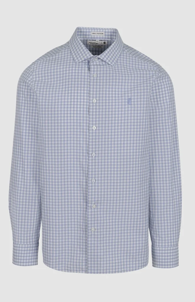 Andy Textured Gingham Long Sleeve Tailored Shirt