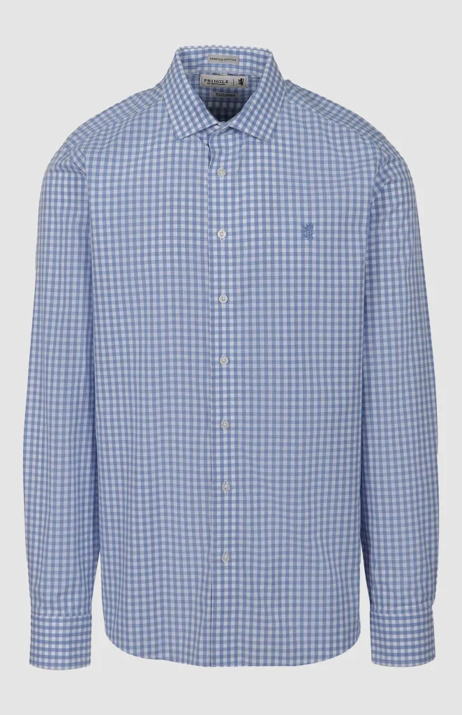 Bernard Gingham Easy Care LS Tailored Shirt