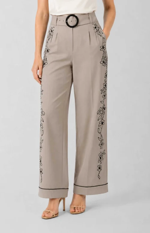 Julia Embroidered Wide Leg Pants