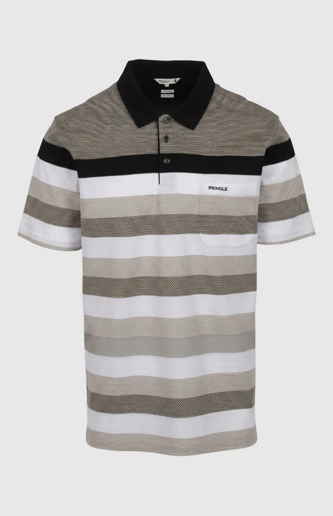 Otto Textured Stripe Mercerised Golfer